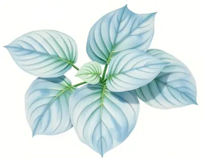 AI-generated watercolor illustration of Hosta 'Route 66' (not a photograph)
