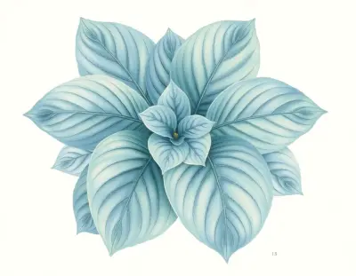 AI-generated watercolor illustration of Hosta 'Roy Klehm' (not a photograph)