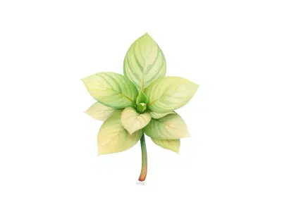 AI-generated watercolor illustration of Hosta 'Royal Charm' (not a photograph)