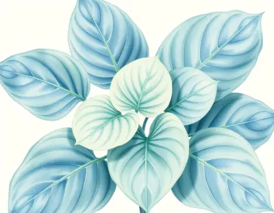 AI-generated watercolor illustration of Hosta 'Royal Quilt' (not a photograph)