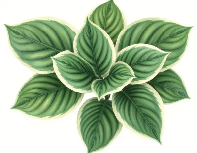 AI-generated watercolor illustration of Hosta 'Royal Super' (not a photograph)