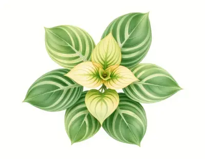 AI-generated watercolor illustration of Hosta 'Rubber Ducky' (not a photograph)