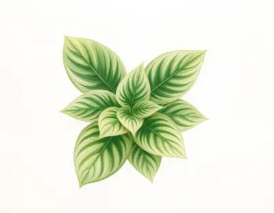 AI-generated watercolor illustration of Hosta 'Ruby' (not a photograph)