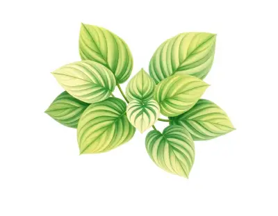 AI-generated watercolor illustration of Hosta 'Ruffled Pale Face' (not a photograph)