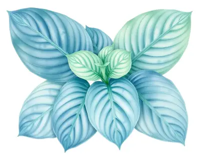 AI-generated watercolor illustration of Hosta 'Russ O'Harra' (not a photograph)