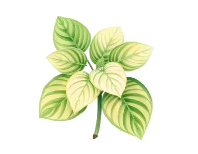 AI-generated watercolor illustration of Hosta 'Saginaw' (not a photograph)