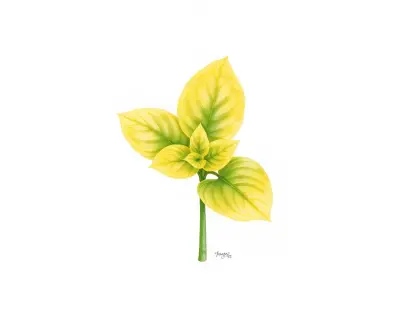 AI-generated watercolor illustration of Hosta 'Salty Dog' (not a photograph)