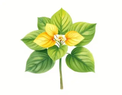AI-generated watercolor illustration of Hosta 'Salus' (not a photograph)