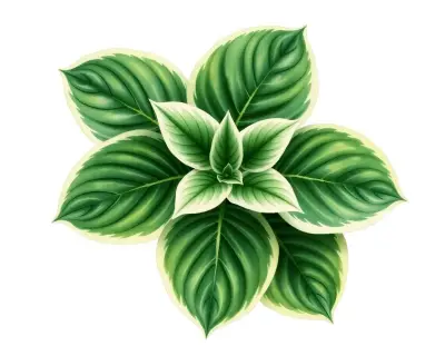 AI-generated watercolor illustration of Hosta 'Sandhill Crane' (not a photograph)