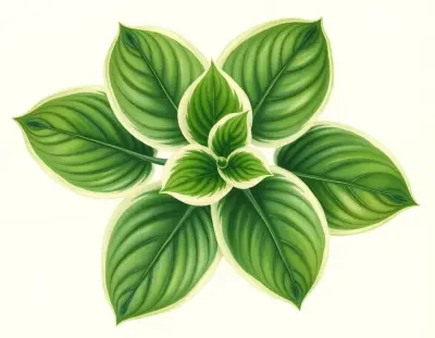 AI-generated watercolor illustration of Hosta 'Satin Bloomers' (not a photograph)