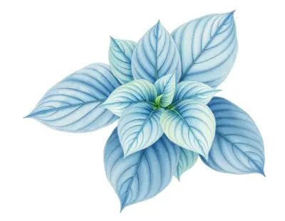 AI-generated watercolor illustration of Hosta 'Saybrook Surprise' (not a photograph)