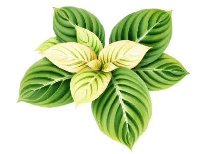 AI-generated watercolor illustration of Hosta 'Scarlet and Gray' (not a photograph)