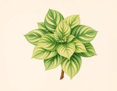 AI-generated watercolor illustration of Hosta 'Schneekuppe' (not a photograph)