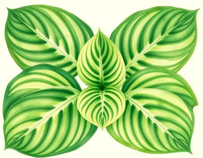 AI-generated watercolor illustration of Hosta 'Scorpio' (not a photograph)