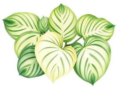 AI-generated watercolor illustration of Hosta 'Sea Bunny' (not a photograph)