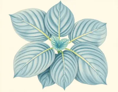 AI-generated watercolor illustration of Hosta 'Sea Dragon' (not a photograph)