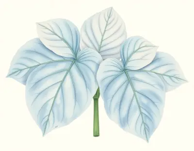 AI-generated watercolor illustration of Hosta 'Sea Grotto' (not a photograph)
