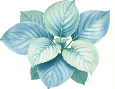 AI-generated watercolor illustration of Hosta 'Sea Hero' (not a photograph)