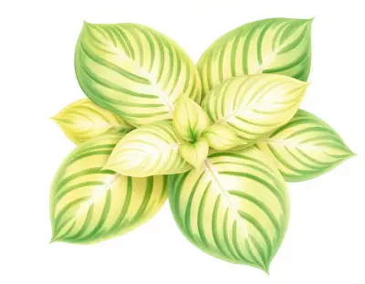 AI-generated watercolor illustration of Hosta 'Sea Octopus' (not a photograph)