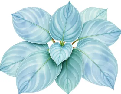 AI-generated watercolor illustration of Hosta 'Sea Sapphire' (not a photograph)