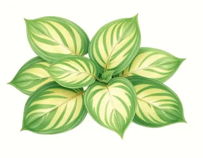 AI-generated watercolor illustration of Hosta 'Sea Sunrise' (not a photograph)