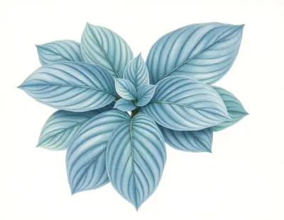 AI-generated watercolor illustration of Hosta 'Sea Waves' (not a photograph)