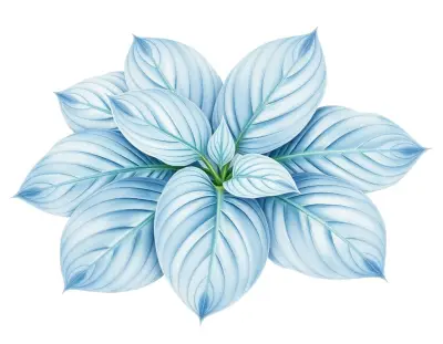AI-generated watercolor illustration of Hosta 'September Moon' (not a photograph)