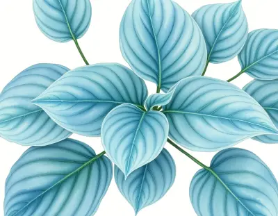 AI-generated watercolor illustration of Hosta 'September Surprise' (not a photograph)