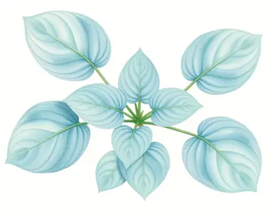 AI-generated watercolor illustration of Hosta 'Serendipity Singer' (not a photograph)