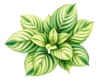 AI-generated watercolor illustration of Hosta 'Serenity' (not a photograph)