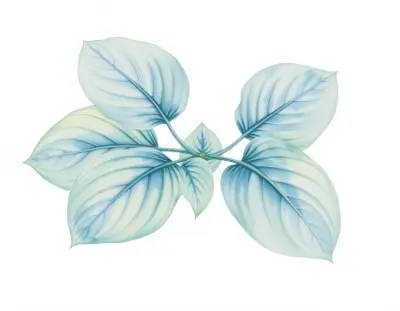 AI-generated watercolor illustration of Hosta 'Shadow Waltz' (not a photograph)