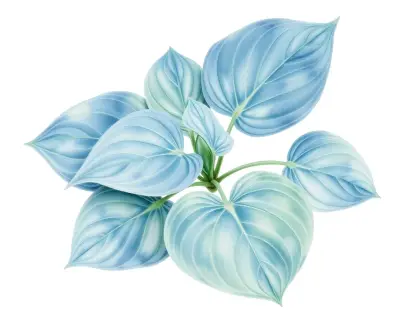 AI-generated watercolor illustration of Hosta 'Shadow's Web' (not a photograph)