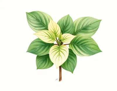 AI-generated watercolor illustration of Hosta 'Shady Choice' (not a photograph)