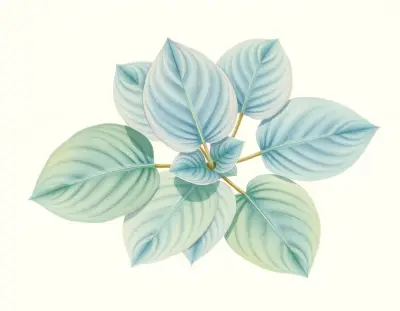AI-generated watercolor illustration of Hosta 'She's a Dancer' (not a photograph)