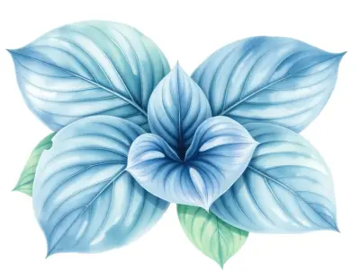 AI-generated watercolor illustration of Hosta 'Shining Image' (not a photograph)