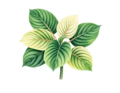 AI-generated watercolor illustration of Hosta 'Shoehorn' (not a photograph)