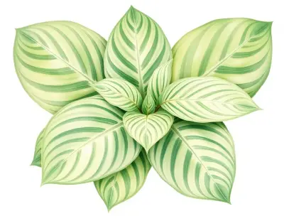 AI-generated watercolor illustration of Hosta 'Si Senor Pablo' (not a photograph)