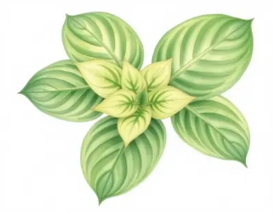 AI-generated watercolor illustration of Hosta 'Silent Witness' (not a photograph)