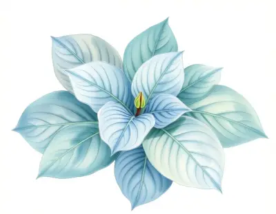 AI-generated watercolor illustration of Hosta 'Silver and Gold' (not a photograph)