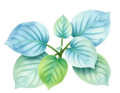 AI-generated watercolor illustration of Hosta 'Silver Tongued Devil' (not a photograph)