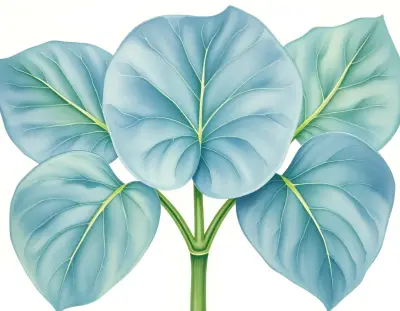 AI-generated watercolor illustration of Hosta 'Sir Cocky' (not a photograph)