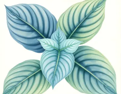 AI-generated watercolor illustration of Hosta 'Sissy's Siberian Eyes' (not a photograph)