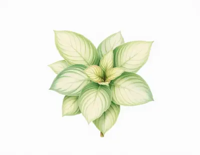 AI-generated watercolor illustration of Hosta 'Sister Garned' (not a photograph)