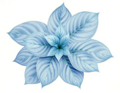 AI-generated watercolor illustration of Hosta 'Skookumchuck' (not a photograph)