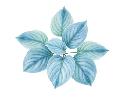 AI-generated watercolor illustration of Hosta 'Sky Dancer' (not a photograph)