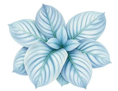 AI-generated watercolor illustration of Hosta 'Skylight' (not a photograph)