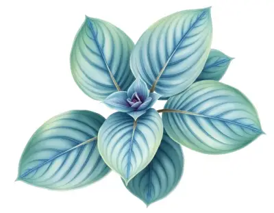AI-generated watercolor illustration of Hosta 'Slammin' (not a photograph)