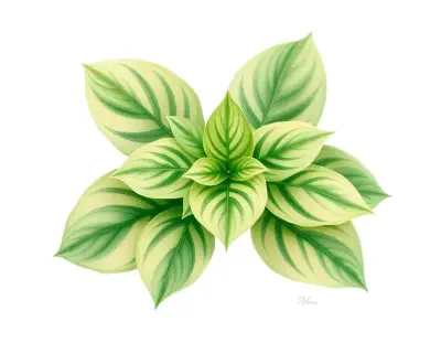 AI-generated watercolor illustration of Hosta 'Sleepy Hollow' (not a photograph)