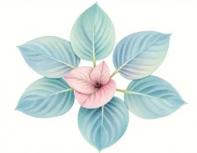 AI-generated watercolor illustration of Hosta 'Smiling Susan' (not a photograph)