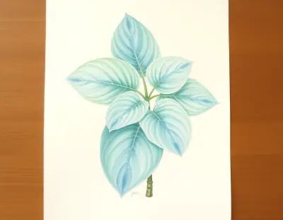 AI-generated watercolor illustration of Hosta 'Smoke Signals' (not a photograph)